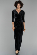 Long Black Velvet Evening Dress ABU1521