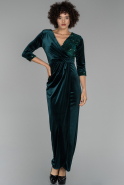 Long Emerald Green Velvet Evening Dress ABU1521