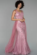 Rose Colored Long Mermaid Prom Dress ABU1384