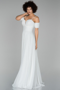 Long White Chiffon Evening Dress ABU1671