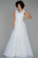 Long White Engagement Dress ABU1525