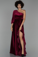 Long Burgundy Velvet Evening Dress ABU1512