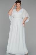 Long White Plus Size Evening Dress ABU1531