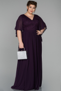 Long Dark Purple Plus Size Evening Dress ABU1531