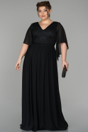 Long Black Plus Size Evening Dress ABU1531