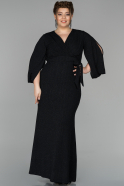 Long Black-Black Oversized Evening Dress ABU1529