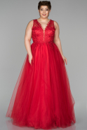 Long Red Oversized Evening Dress ABU1532