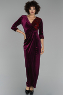 Long Burgundy Velvet Evening Dress ABU1521