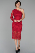 Short Red Laced Invitation Dress ABK910