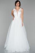 Long White Engagement Dress ABU1534