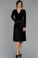 Short Black Velvet Dress ABK922