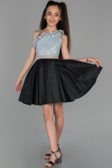 Short Blue Satin Girl Dress ABK465