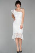 Short White Laced Invitation Dress ABK926