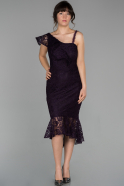 Short Purple Laced Invitation Dress ABK926