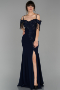 Long Navy Blue Mermaid Evening Dress ABU1552