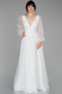 Long White Evening Dress ABU1556
