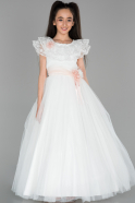 Long White Girl Dress ABU1295