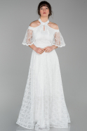 Long White Evening Dress ABU1555