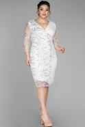 Short White Oversized Evening Dress ABK833