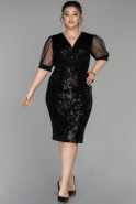 Short Black Oversized Evening Dress ABK1069
