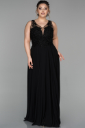 Long Black Plus Size Evening Dress ABU1563