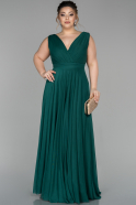 Long Emerald Green Plus Size Evening Dress ABU1564