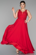 Long Red Plus Size Evening Dress ABU1563