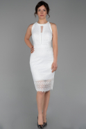 White Short Invitation Dress ABK784