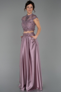 Lavender Long Satin Engagement Dress ABU1108