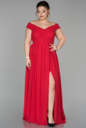 Long Red Plus Size Evening Dress ABU1560