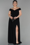 Long Black Plus Size Evening Dress ABU1560