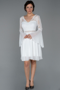 Short White Evening Dress ABK942