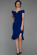 Short Sax Blue Invitation Dress ABK934