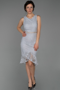 Short Grey Laced Invitation Dress ABK940