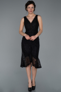 Short Black Laced Invitation Dress ABK938