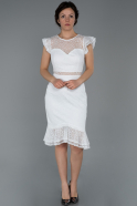 Short White Invitation Dress ABK939