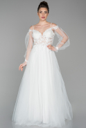 Long White Evening Dress ABU1579