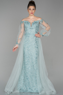 Long Mint Laced Engagement Dress ABU1195