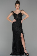 Long Black Laced Mermaid Prom Dress ABU1580