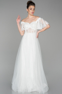 Long White Evening Dress ABU1572