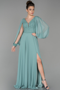 Long Turquoise Chiffon Oversized Evening Dress ABU1732