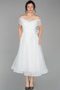 Midi White Invitation Dress ABK482