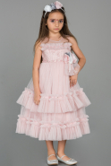 Long Powder Color Girl Dress ABU1595