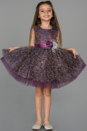 Short Dark Purple Girl Dress ABK952