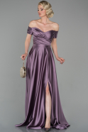 Long Lavender Satin Evening Dress ABU1608