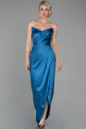 Long Indigo Satin Mermaid Prom Dress ABU1609
