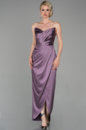 Long Lavender Satin Mermaid Prom Dress ABU1609