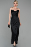Long Black Satin Mermaid Prom Dress ABU1609