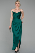 Long Emerald Green Satin Mermaid Prom Dress ABU1609