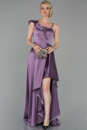 Long Lavender Satin Evening Dress ABU1612